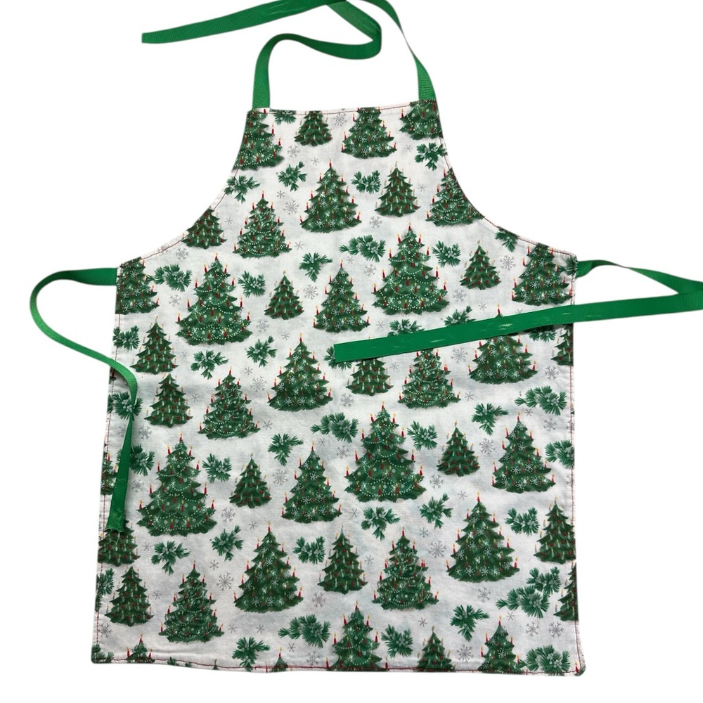 Festive Christmas Tree Holiday Fabric Child’s Apron Handmade